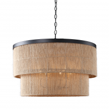 Terracotta Lighting H22117-6 - Whitsunday Two-Tier Abaca Drum Chandelier