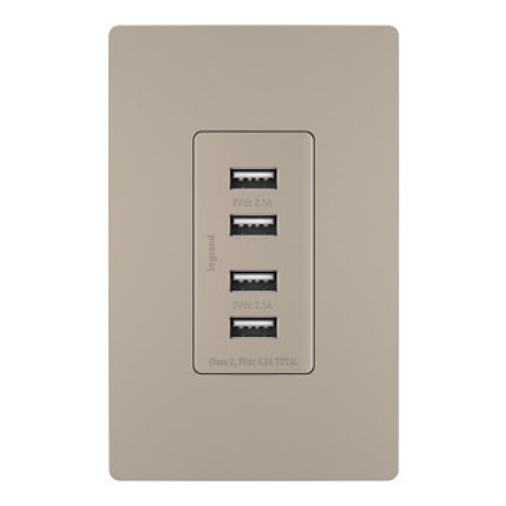 radiant® Quad USB Charger, Nickel