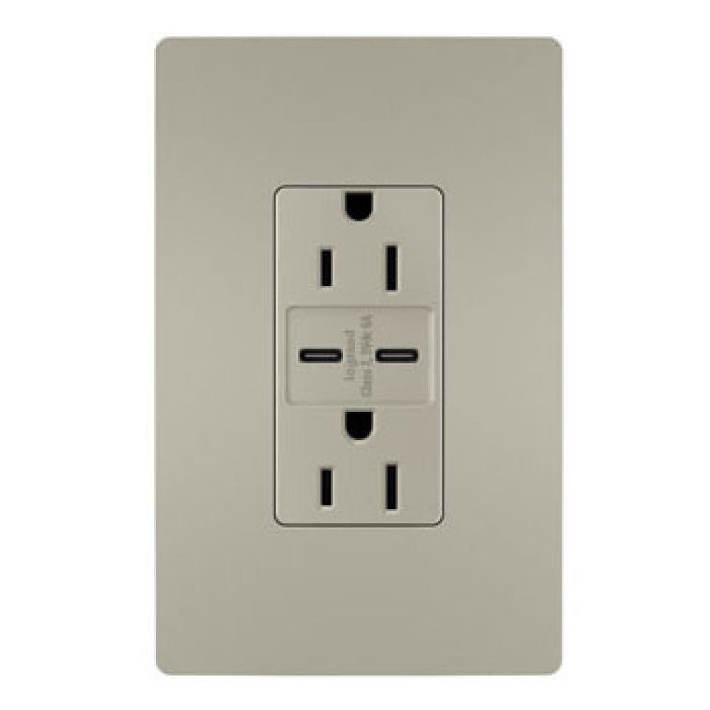 radiant® 15A Tamper-Resistant Ultra-Fast USB Type C/C Outlet, Nickel