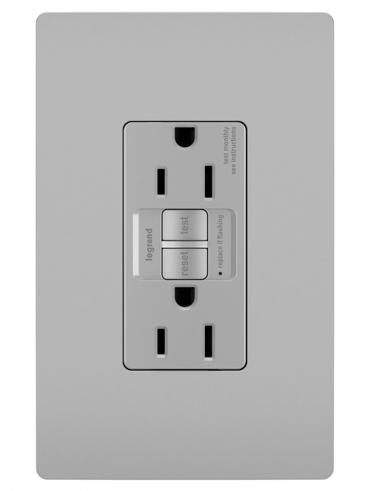 radiant? 15A Duplex Self-Test GFCI Receptacles with SafeLock? Protection, Gray (12 pack)