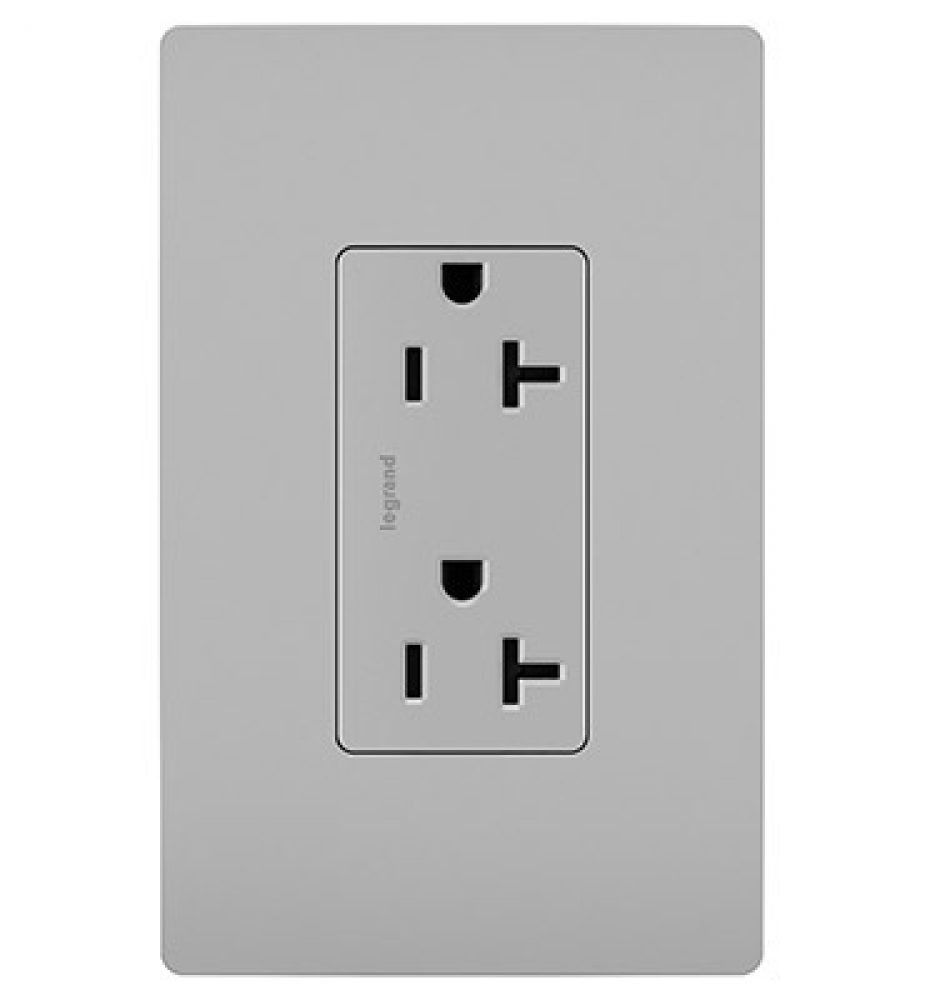 radiant® Spec Grade 20A Tamper-Resistant Receptacle, Gray