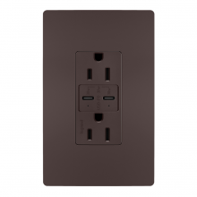 Legrand Radiant R26USBPDDBCC6 - radiant® 15A Tamper Resistant Ultra Fast PLUS Power Delivery USB Type C/C Outlet, Dark Bronze (6 pack)