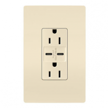 Legrand Radiant R26USBCC6LA - radiant? 15A Tamper-Resistant Ultra-Fast USB Type C/C Outlet, Light Almond (10 pack)