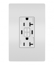 Legrand Radiant 2097TRWRUSBCCW - radiant® Tamper-Resistant Weather-Resistant Duplex Self-Test GFCI with USB Type C/C Outlet, White