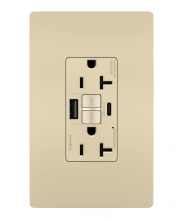 Legrand Radiant 2097TRUSBACI - radiant® Tamper-Resistant 20A Duplex Self-Test GFCI Receptacles with SafeLock® Protection, Type A/C 