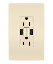 Legrand Radiant 1597TRUSBAALA - radiant® Tamper-Resistant 15A Duplex Self-Test GFCI Receptacles with SafeLock® Protection, USB Type 