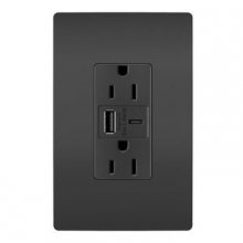 Legrand Radiant R26USBAC6BK - radiant® 15A Tamper-Resistant Ultra-Fast USB Type A/C Outlet, Black (10 pack)