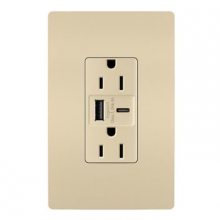 Legrand Radiant R26USBAC6I - radiant? 15A Tamper-Resistant Ultra-Fast USB Type A/C Outlet, Ivory (10 pack)