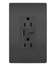 Legrand Radiant WRR26USBAC6BK - radiant® Outdoor Ultra-Fast USB Outlet, Black