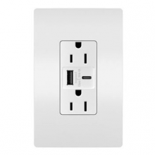 Legrand Radiant R26USBAC6W - radiant® 15A Tamper-Resistant Ultra-Fast USB Type A/C Outlet, White (10 pack)