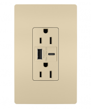 Legrand Radiant R26USBACICCV4 - radiant? 15A Tamper-Resistant USB Type A/C Outlet, Ivory (4 pack)