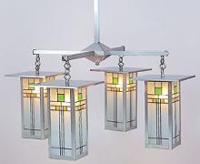 Arroyo Craftsman FCH-9L/4G-VP - 9" franklin long body 4 light chandelier