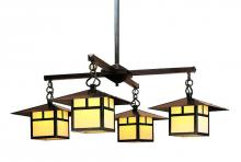 Arroyo Craftsman MCH-12/4TWO-RC - 12" monterey 4 light chandelier with t-bar overlay