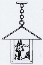Arroyo Craftsman TRH-16MNRM-BZ - 16" timber ridge pendant with mountain filigree