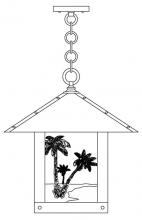 Arroyo Craftsman TRH-16PTWO-P - 16" timber ridge pendant with palm tree  filigree