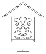 Arroyo Craftsman TRP-12ASF-S - 12" timber ridge post mount with ashbury  filigree