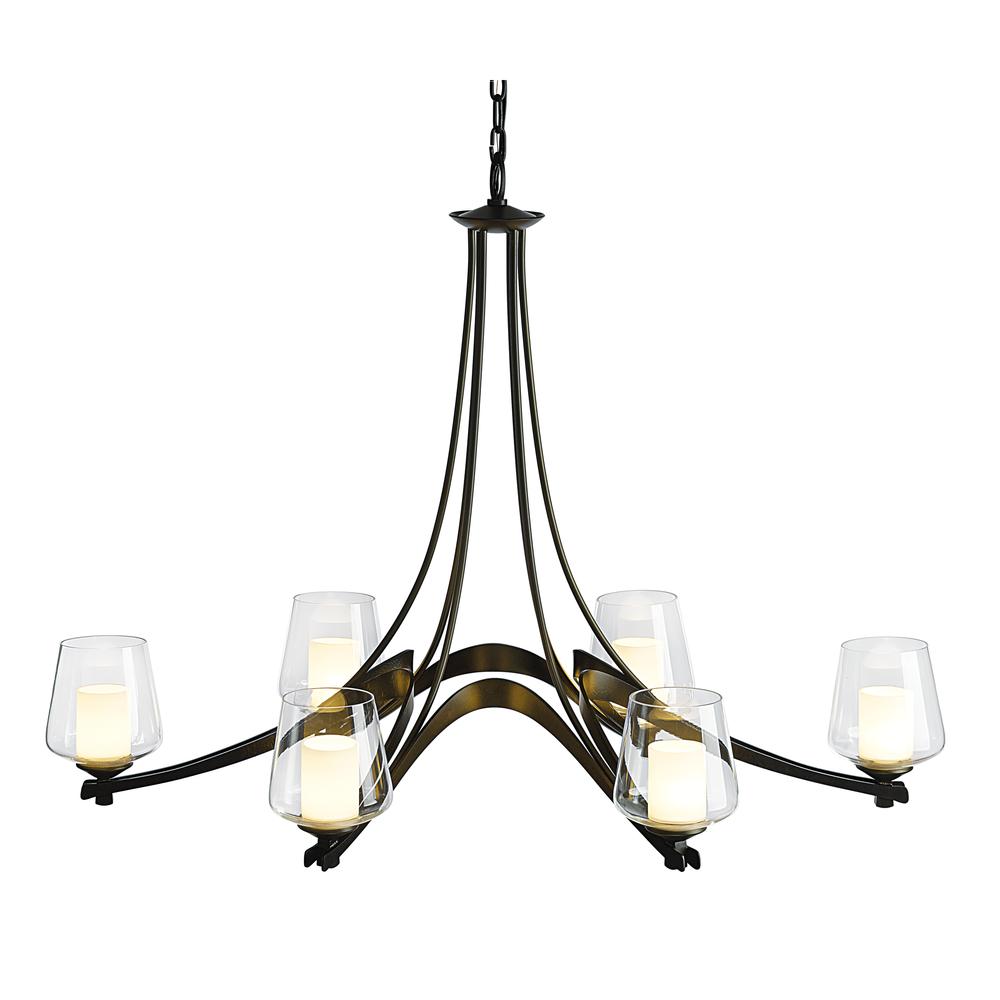 Oval Ribbon 6 Arm Chandelier