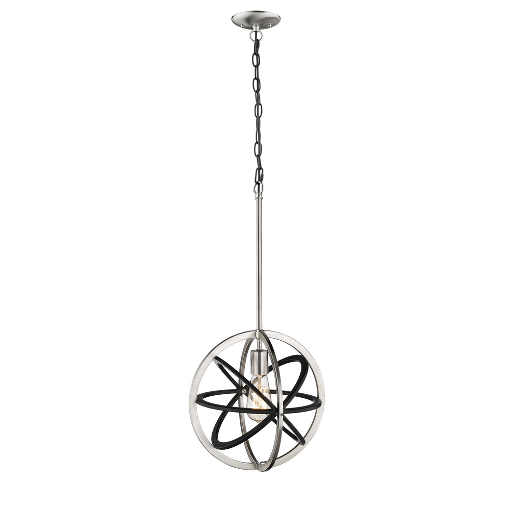 1-Light Pendant light Matte Black/Brushed Nickel