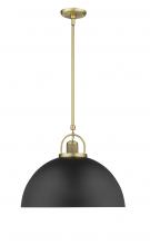 Millennium 20991-VB/MB - Artistan 1-Light Pendant Light Vintage Brass/Matte Black