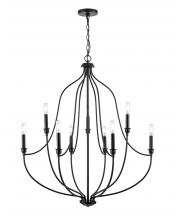 Millennium 98009-MB - Senoia 9-Light Chandelier Ceiling Light Matte Black