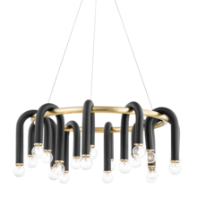 Mitzi by Hudson Valley Lighting H382820-AGB/BK - Whit Chandelier