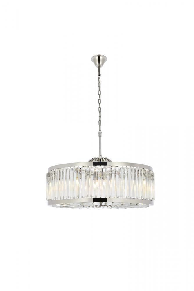 Chelsea 10 Light Polished Nickel Chandelier Clear Royal Cut Crystal