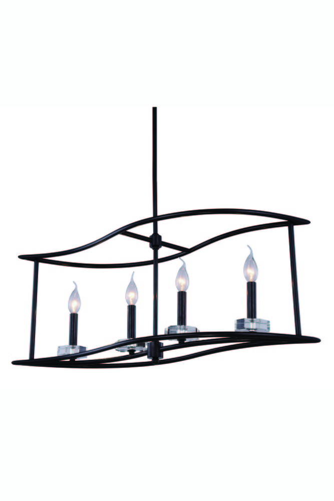 Bjorn Collection Chandelier L:32 W:12 H:65 Lt:4 Vintage Bronze Finish Royal Cut Clear