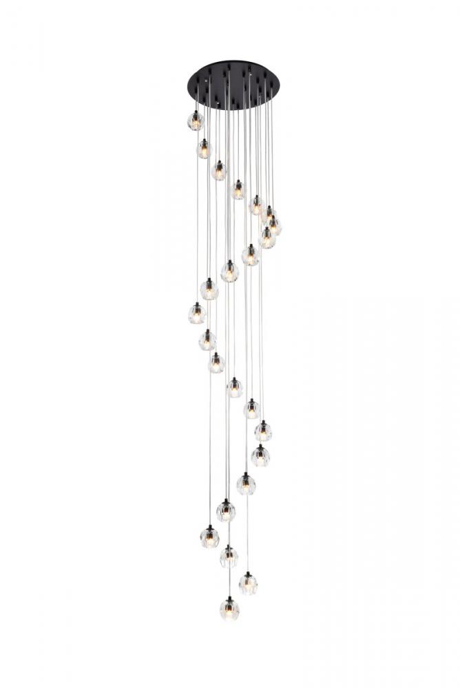 Eren 24 lights black pendant