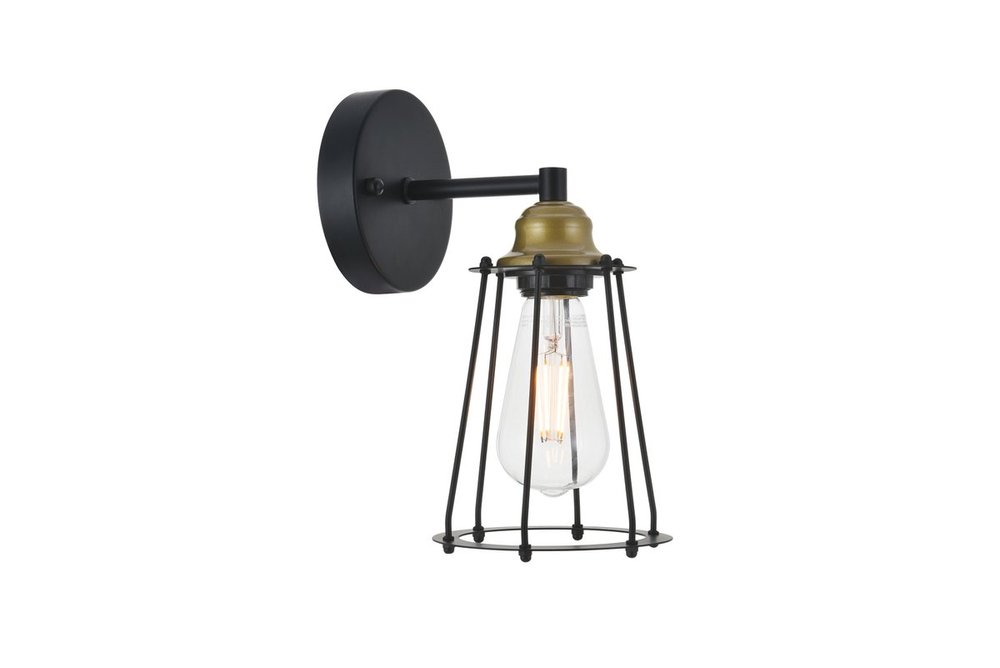 Auspice 1 light brass and black Wall Sconce