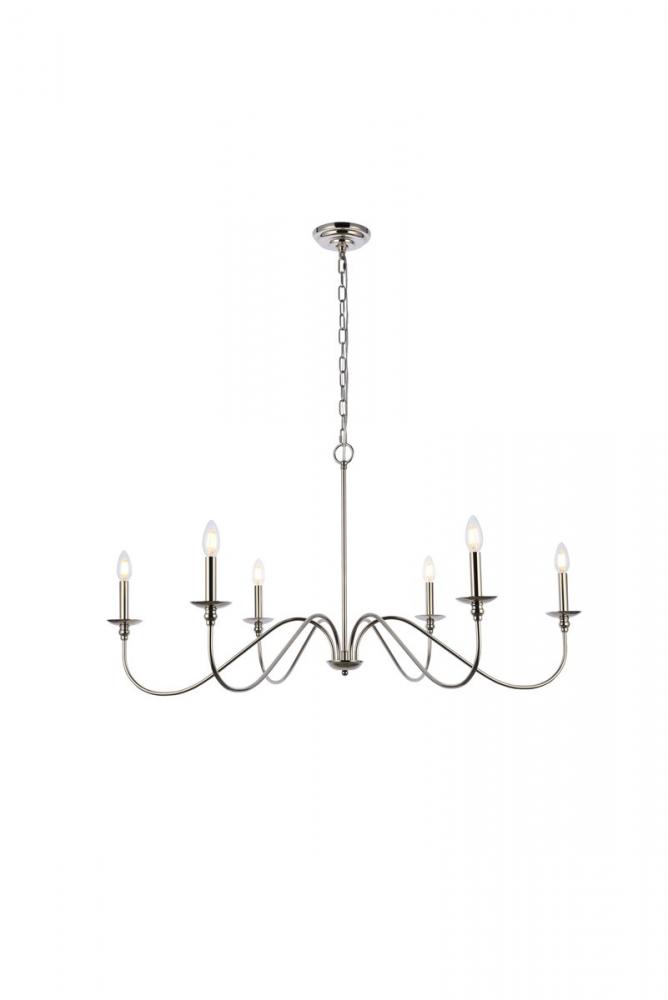 Rohan 42 Inch Chandelier in Polished Nickel