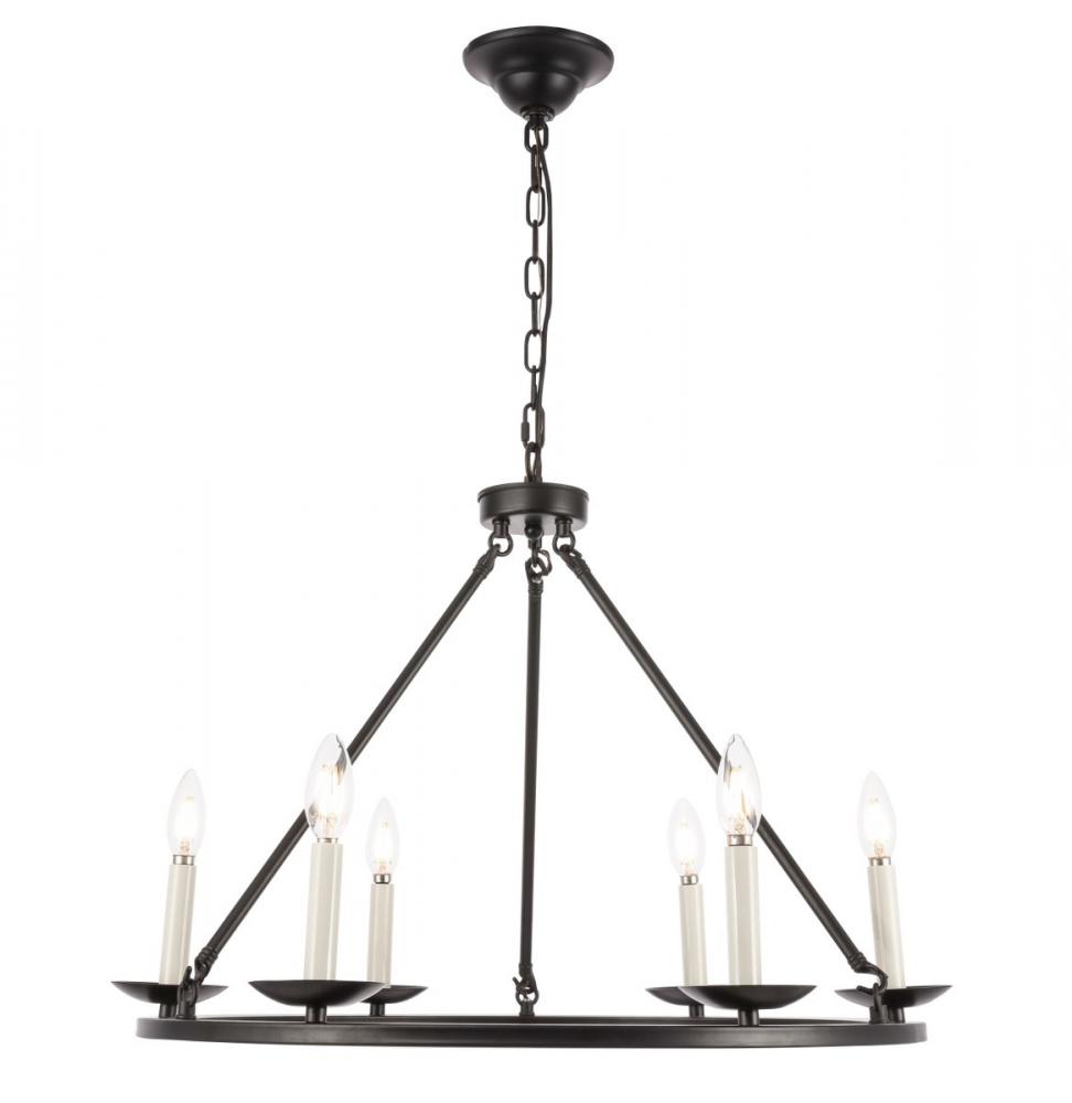 Maine 6 light Black chandelier