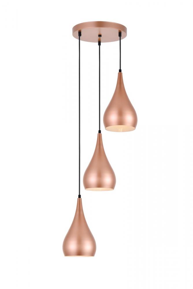 Nora 3 Light Honey Gold Pendant