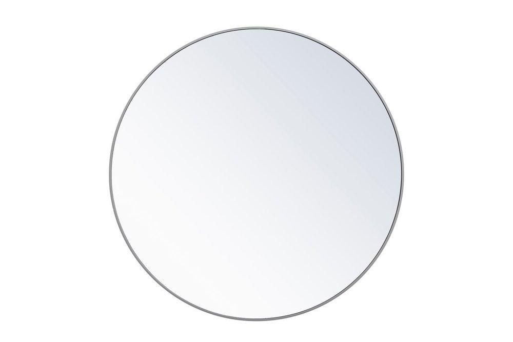 Metal frame round mirror 48 inch Grey