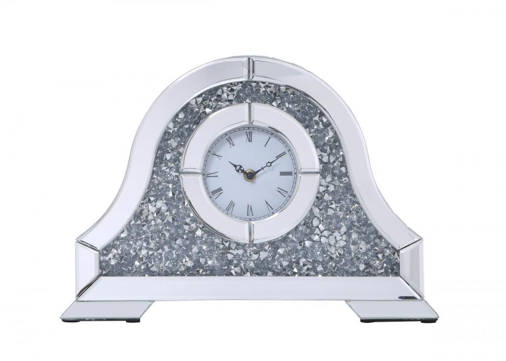 Sparkle 15.7 In. Contemporary Silver Crystal Table Clock