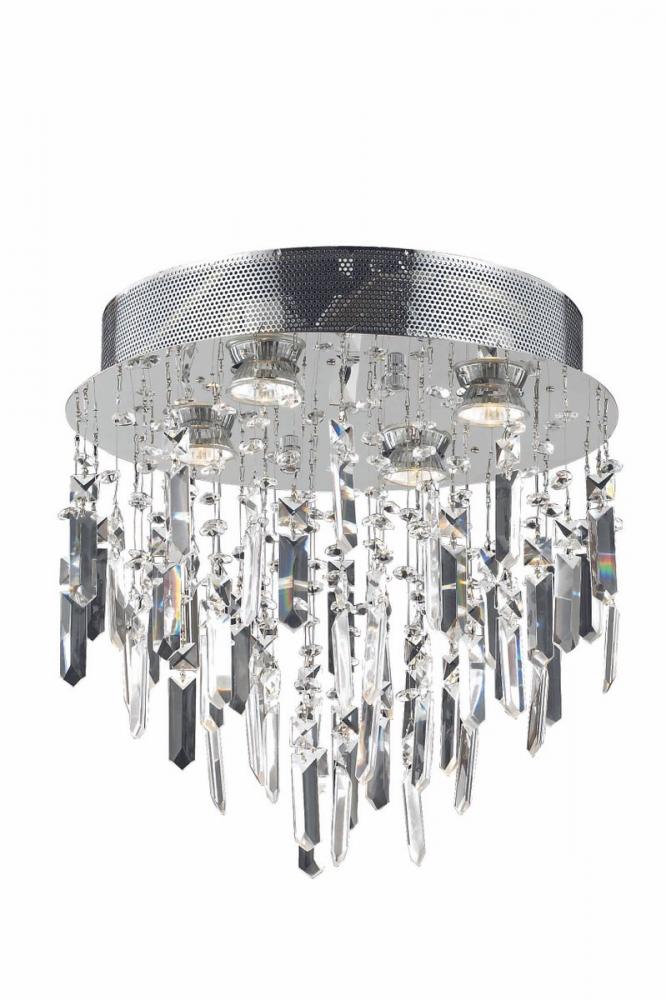 Galaxy 4 Light Chrome Flush Mount Clear Royal Cut Crystal