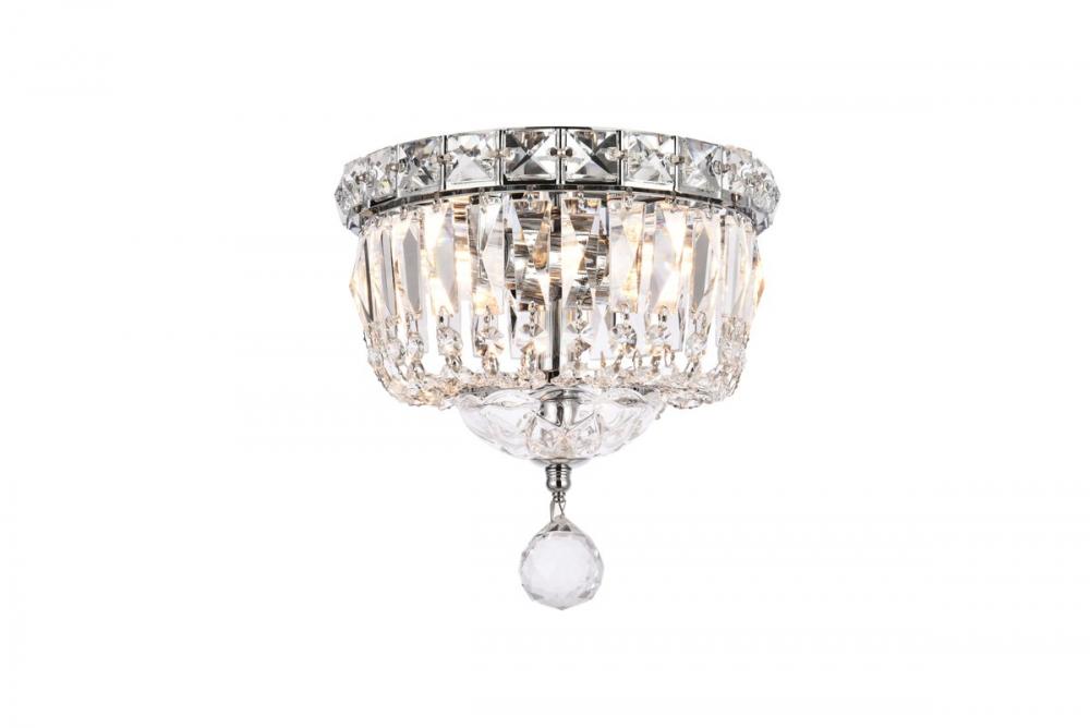 Tranquil 2 Light Chrome Flush Mount Clear Royal Cut Crystal