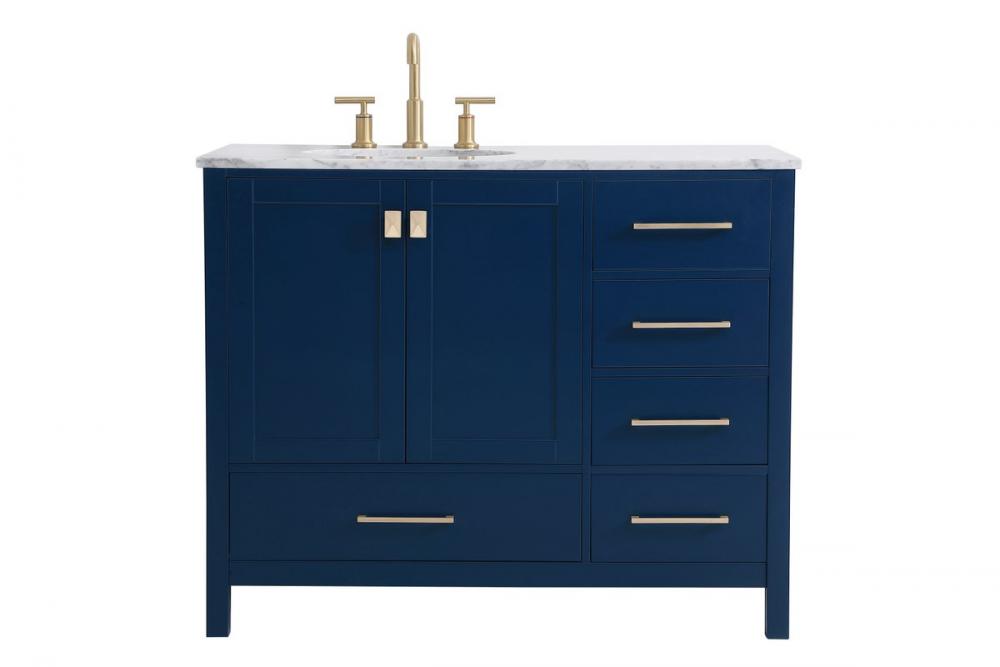 42 Inch Single Bathroom Vanity in Blue