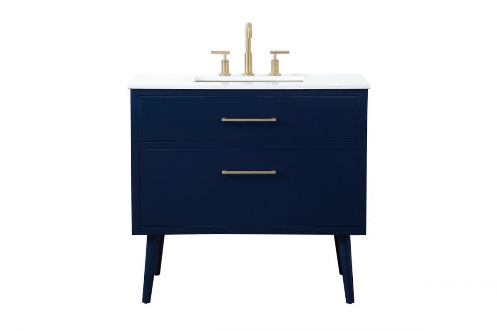 36 Inch Bathroom Vanity in Blue