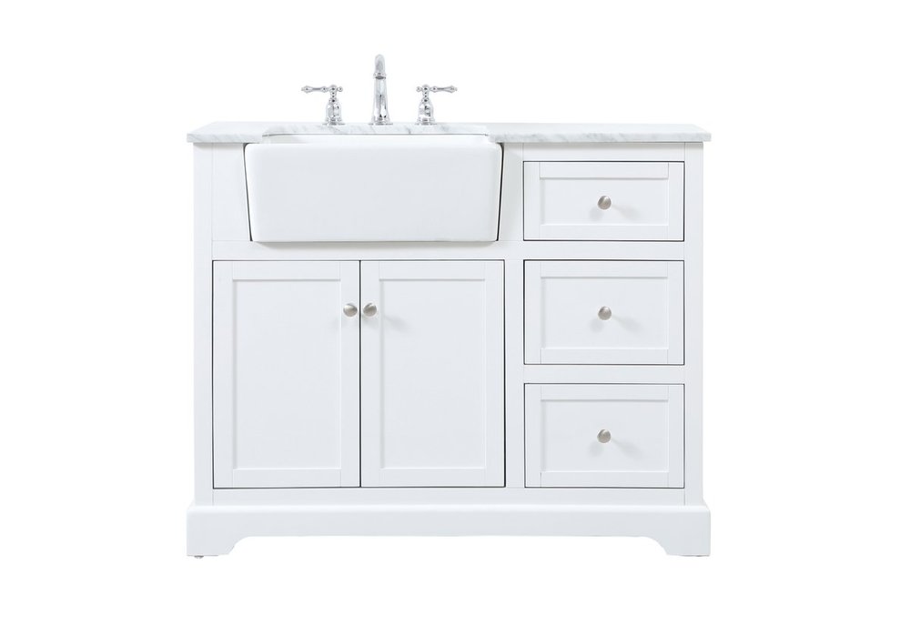 42 Inch Single Bathroom Vanity in White