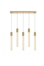 Elegant 2066S36SG - Weston 5 Lights Pendant in Satin Gold