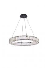 Elegant 3503D26BK - Monroe 26 Inch LED Round Single Pendant in Black