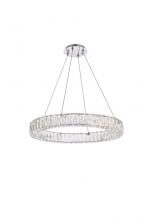 Elegant 3503D26C - Monroe 26 Inch LED Round Single Pendant in Chrome