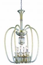 Elegant 8906D27GT-GT/EC - Majestic 6 Light Golden Teak Chandelier Golden Teak (Smoky) Elegant Cut Crystal