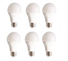 Elegant A19LED801-6PK - LED Wall Pack, 3000k, 120 Degree, Cri80, ETL, Es, 9w, 50000hrs, Lm450, Frosted Glass, Non-dimmable