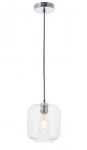 Elegant LD2272C - Collier 1 Light Chrome and Clear Glass Pendant