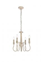 Elegant LD7043D17WD - Flynx 4 Lights Pendant in Weathered Dove