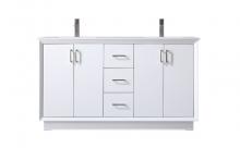 Elegant VF19660DWH - 60 Inch Double Bathroom Vanity in White