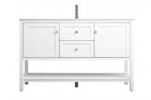 Elegant VF22254WH - 54 Inch Single Bathroom Vanity in White