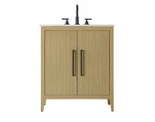 Elegant VF29330MHB - 30 inch Single Bathroom Vanity in Honey Brown