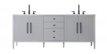 Elegant VF29684DGR - 84 inch Double Bathroom Vanity in Grey